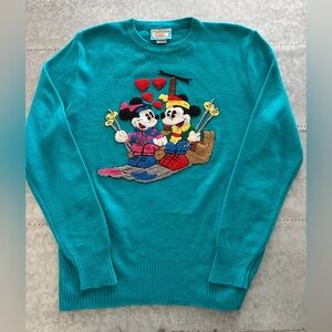 Vintage Minnie & Mickey Mouse Ski Lift Sweater, Women's Large